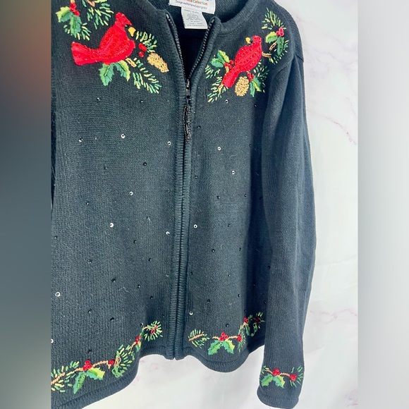 VINTAGE 90s Christmas Sweater Jacket - Picture 2 of 5